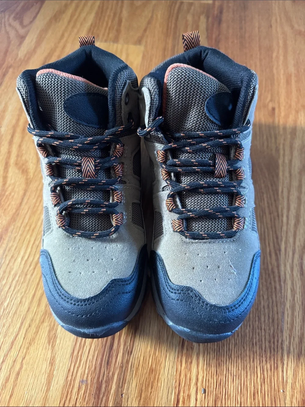 Ozark Trail Brown and Black YOUTH Hiking Boots with Orange Accents